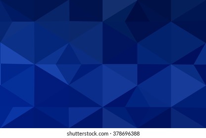 Dark blue polygonal illustration, which consist of triangles. Geometric background in Origami style with gradient. Triangular design for your business.