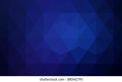 Dark blue polygonal illustration, which consist of triangles. Geometric background in Origami style with gradient. Triangular design for your business.