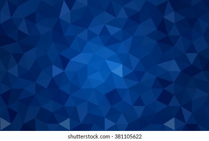 Dark blue polygonal illustration, which consist of triangles. Geometric background in Origami style with gradient. Triangular design for your business.