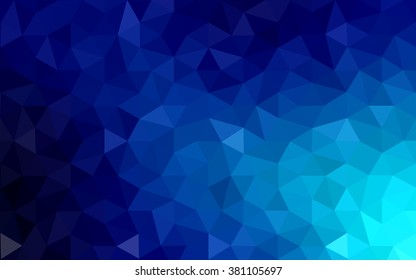 Dark blue polygonal illustration, which consist of triangles. Geometric background in Origami style with gradient. Triangular design for your business.