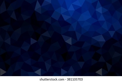 Dark blue polygonal illustration, which consist of triangles. Geometric background in Origami style with gradient. Triangular design for your business.