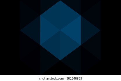Dark blue polygonal illustration, which consist of triangles. Geometric background in Origami style with gradient. Triangular design for your business.