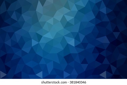 Dark blue polygonal illustration, which consist of triangles. Geometric background in Origami style with gradient. Triangular design for your business.