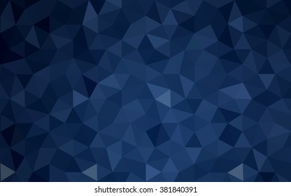 Dark blue polygonal illustration, which consist of triangles. Geometric background in Origami style with gradient. Triangular design for your business.