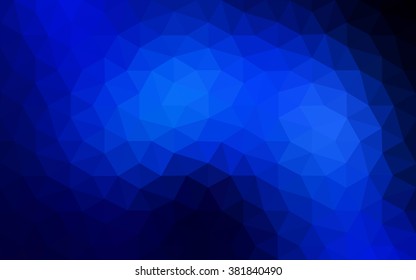 Dark blue polygonal illustration, which consist of triangles. Geometric background in Origami style with gradient. Triangular design for your business.