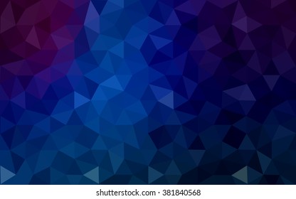 Dark blue polygonal illustration, which consist of triangles. Geometric background in Origami style with gradient. Triangular design for your business.