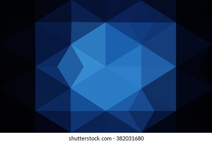 Dark blue polygonal illustration, which consist of triangles. Geometric background in Origami style with gradient. Triangular design for your business.