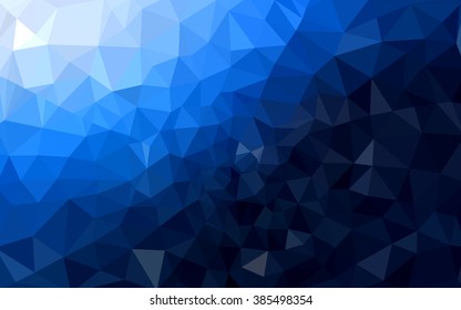 Dark blue polygonal illustration, which consist of triangles. Geometric background in Origami style with gradient. Triangular design for your business.