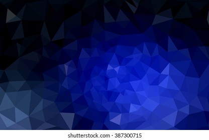 Dark blue polygonal illustration, which consist of triangles. Geometric background in Origami style with gradient. Triangular design for your business.