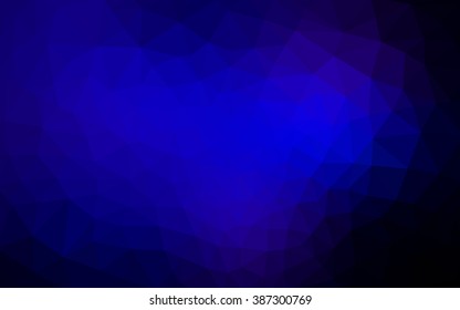 Dark blue polygonal illustration, which consist of triangles. Geometric background in Origami style with gradient. Triangular design for your business.