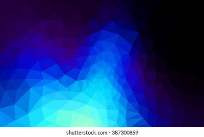 Dark blue polygonal illustration, which consist of triangles. Geometric background in Origami style with gradient. Triangular design for your business.