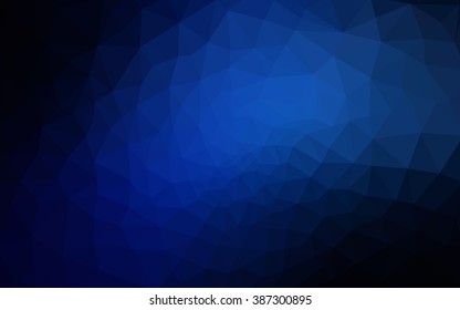 Dark blue polygonal illustration, which consist of triangles. Geometric background in Origami style with gradient. Triangular design for your business.
