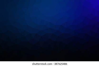 Dark blue polygonal illustration, which consist of triangles. Geometric background in Origami style with gradient. Triangular design for your business.