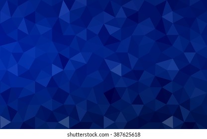 Dark blue polygonal illustration, which consist of triangles. Geometric background in Origami style with gradient. Triangular design for your business.