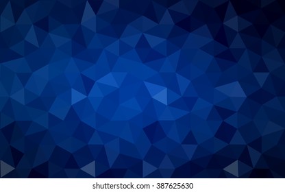 Dark blue polygonal illustration, which consist of triangles. Geometric background in Origami style with gradient. Triangular design for your business.
