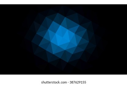 Dark blue polygonal illustration, which consist of triangles. Geometric background in Origami style with gradient. Triangular design for your business.