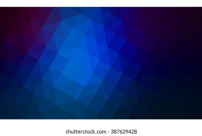 Dark blue polygonal illustration, which consist of triangles. Geometric background in Origami style with gradient. Triangular design for your business.