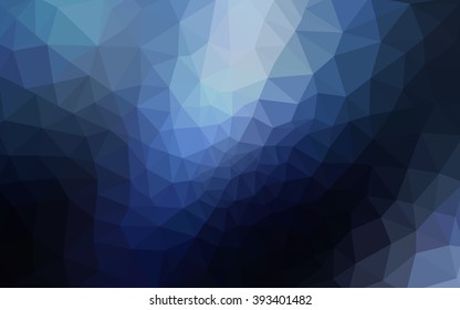 Dark blue polygonal illustration, which consist of triangles. Geometric background in Origami style with gradient. Triangular design for your business.