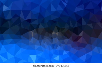 Dark blue polygonal illustration, which consist of triangles. Geometric background in Origami style with gradient. Triangular design for your business.