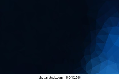 Dark blue polygonal illustration, which consist of triangles. Geometric background in Origami style with gradient. Triangular design for your business.