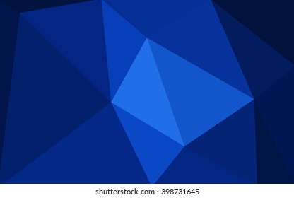 Dark blue polygonal illustration, which consist of triangles. Geometric background in Origami style with gradient. Triangular design for your business.