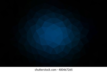 Dark blue polygonal illustration, which consist of triangles. Geometric background in Origami style with gradient. Triangular design for your business.
