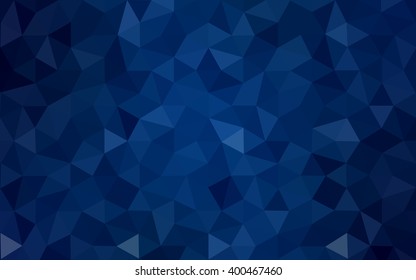Dark blue polygonal illustration, which consist of triangles. Geometric background in Origami style with gradient. Triangular design for your business.