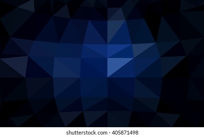 Dark blue polygonal illustration, which consist of triangles. Triangular design for your business. Creative geometric background in Origami style with gradient.
