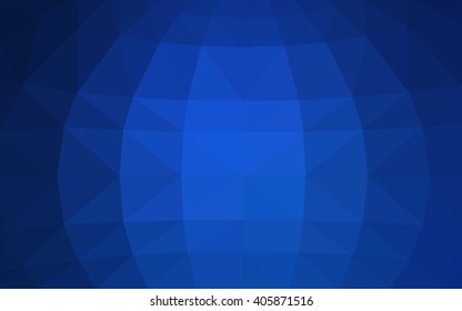 Dark blue polygonal illustration, which consist of triangles. Triangular design for your business. Creative geometric background in Origami style with gradient.