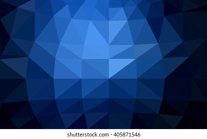 Dark blue polygonal illustration, which consist of triangles. Triangular design for your business. Creative geometric background in Origami style with gradient.
