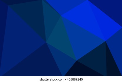Dark blue polygonal illustration, which consist of triangles. Geometric background in Origami style with gradient. Triangular design for your business.