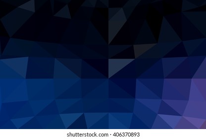Dark blue polygonal illustration, which consist of triangles. Triangular design for your business. Creative geometric background in Origami style with gradient.