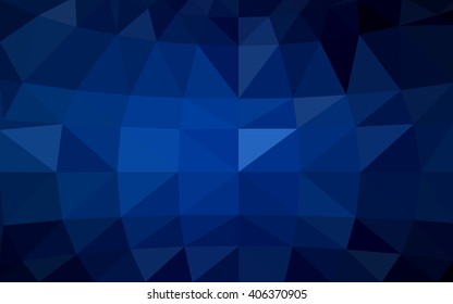 Dark blue polygonal illustration, which consist of triangles. Triangular design for your business. Creative geometric background in Origami style with gradient.