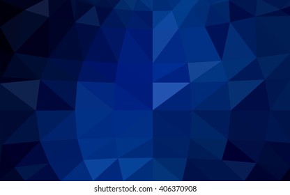 Dark blue polygonal illustration, which consist of triangles. Triangular design for your business. Creative geometric background in Origami style with gradient.