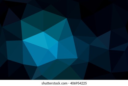Dark blue polygonal illustration, which consist of triangles. Triangular design for your business. Creative geometric background in Origami style with gradient.