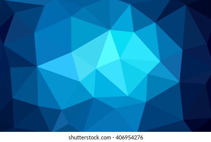 Dark blue polygonal illustration, which consist of triangles. Triangular design for your business. Creative geometric background in Origami style with gradient.