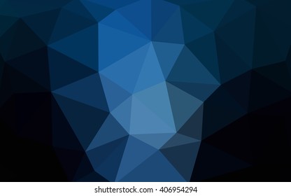 Dark blue polygonal illustration, which consist of triangles. Triangular design for your business. Creative geometric background in Origami style with gradient.