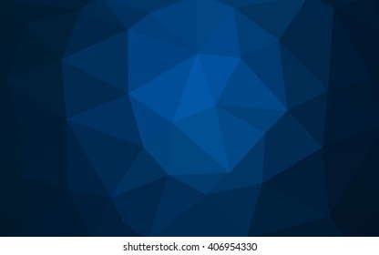 Dark blue polygonal illustration, which consist of triangles. Triangular design for your business. Creative geometric background in Origami style with gradient.