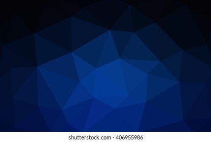 Dark blue polygonal illustration, which consist of triangles. Triangular design for your business. Creative geometric background in Origami style with gradient.