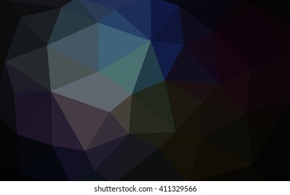 Dark blue polygonal illustration, which consist of triangles. Triangular design for your business. Creative geometric background in Origami style with gradient.