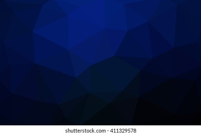 Dark blue polygonal illustration, which consist of triangles. Triangular design for your business. Creative geometric background in Origami style with gradient.