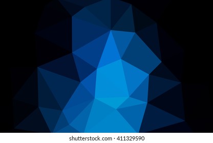 Dark blue polygonal illustration, which consist of triangles. Triangular design for your business. Creative geometric background in Origami style with gradient.