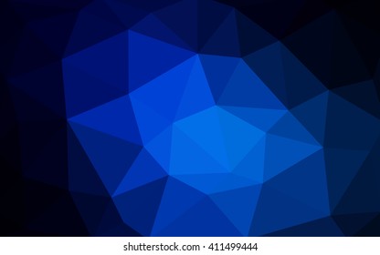 Dark blue polygonal illustration, which consist of triangles. Triangular design for your business. Creative geometric background in Origami style with gradient.