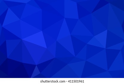 Dark blue polygonal illustration, which consist of triangles. Triangular design for your business. Creative geometric background in Origami style with gradient.