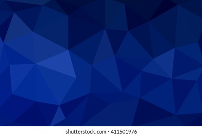 Dark blue polygonal illustration, which consist of triangles. Triangular design for your business. Creative geometric background in Origami style with gradient.