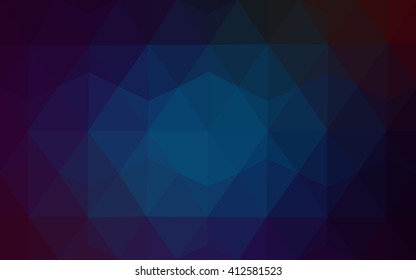 Dark blue polygonal illustration, which consist of triangles. Geometric background in Origami style with gradient. Triangular design for your business.