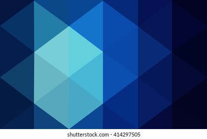 Dark blue polygonal illustration, which consist of triangles. Geometric background in Origami style with gradient. Triangular design for your business.