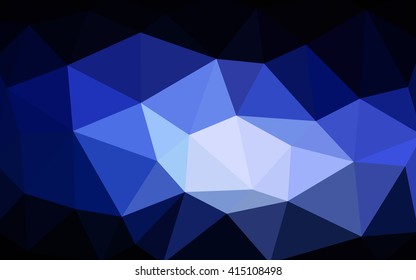 Dark blue polygonal illustration, which consist of triangles. Triangular design for your business. Creative geometric background in Origami style with gradient.