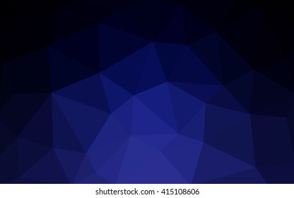 Dark blue polygonal illustration, which consist of triangles. Triangular design for your business. Creative geometric background in Origami style with gradient.
