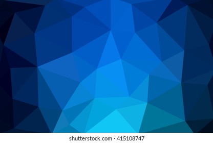 Dark blue polygonal illustration, which consist of triangles. Triangular design for your business. Creative geometric background in Origami style with gradient.